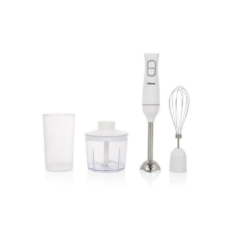 350w stainless steel immersion blender with 2 speeds, white