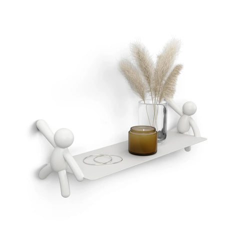White Buddy Plastic Wall Shelf