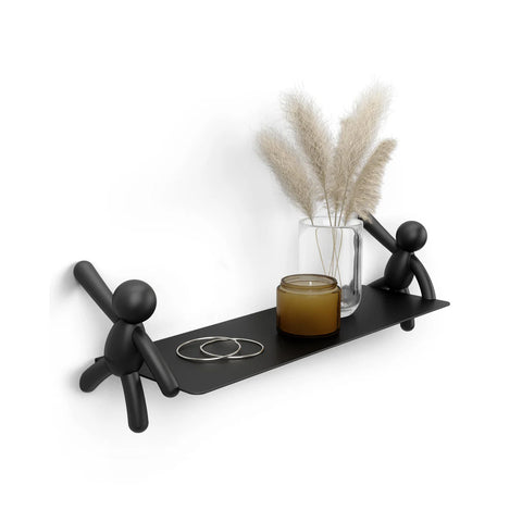 Black Buddy Plastic Wall Shelf