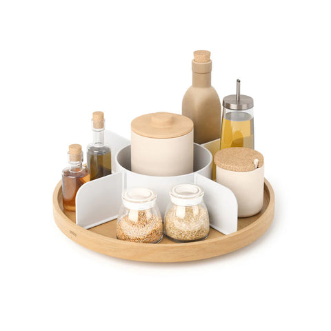 Round Rotating Storage Organizer with 5 Compartments, 30cm