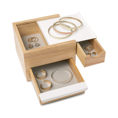 Wooden jewelry box 17x15x11cm White/Wood