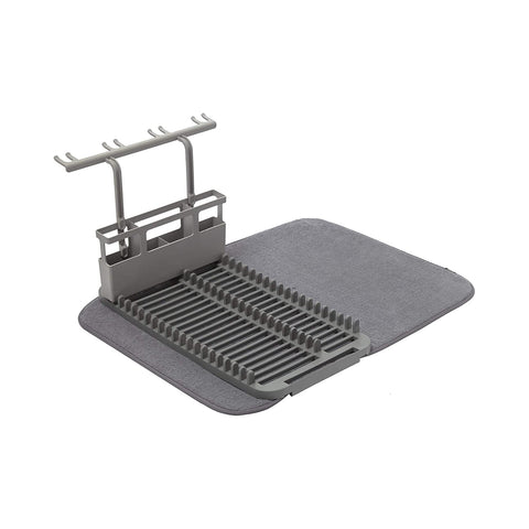 Fabric and Plastic Dish Drainer, 61x45x27cm, Gray