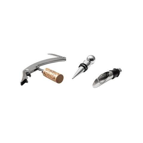 Set of 3 silver wine accessories