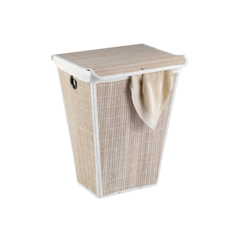 Conical White Bamboo Laundry Basket