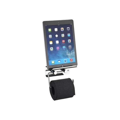 Bathroom toilet roll holder with smartphone holder