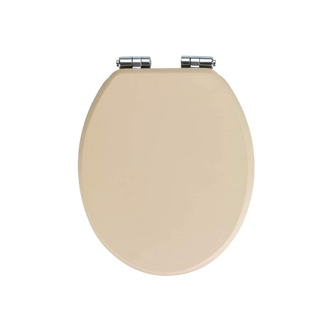 Cuero Beige Leather-Look MDF Toilet Seat