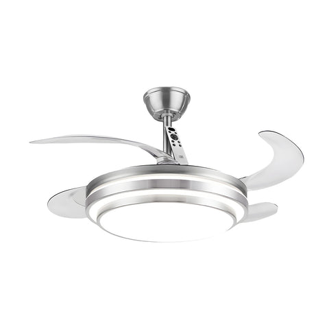 Ceiling Fan with Foldable Iron and ABS Blades - 6 Speeds, Dimmable 72W LED with 3 Integrated Light Tones: Warm, Natural and Cool