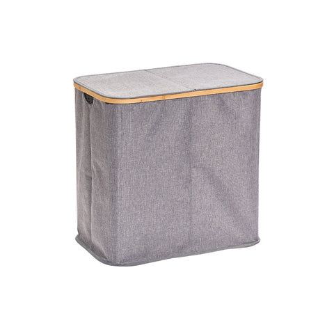 Polyester laundry basket with 2 compartments 53,4x33x50cm