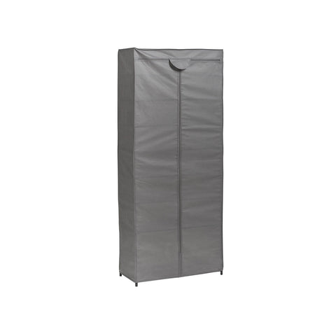 Gray fabric shoe organizer with zipper