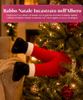 saint joy babbo natale incastrato nellalbero con gambe animate e musica ean 8050043128041