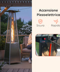 wintem stufa a gas da esterno a piramide con termostato regolabile 12kw ean 8052286432091