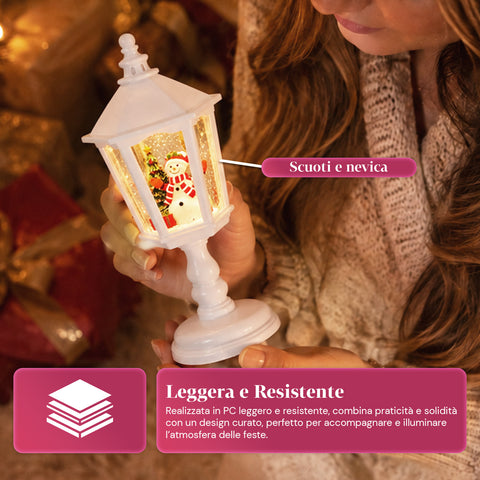 saint joy lampada natalizia con neve luci led e musica usb 2 colori ean 8050043128195