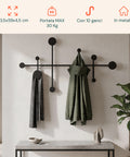 avilia home appendiabiti da parete moderno con 10 ganci in metallo resistente 59x335 cm portata 30 kg kit montaggio incluso 59x335 cm ean 8052879010880