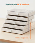 avilia home scatola portagioie 5 cassetti organizer gioielli con scomparti multimisura ean 8052879011634