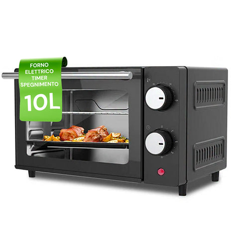 Black Electric Oven with Timer, 10l, 650w