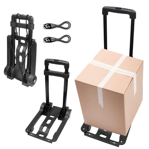 Folding Trolley with Nylon and Steel Wheels Max. 30kg Black