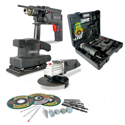 Screwdriver, Grinder And Sander Set With Case And 50 Accessories 500w