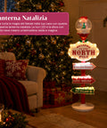 saint joy lanterna natalizia con luci led effetto neve e insegna polo nord ean 8050043127921