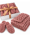 saint joy set coperta e pantofole soffici e avvolgenti plaid morbido 125x170 cm ciabatte taglia unica 4 colori ean 8056819079661