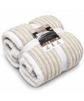 avilia home coperta plaid sherpa 180x200 cm in flanella a righe con retro bianco per letto divano o viaggio disponibile in sei colori ean 8056819082319