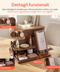 avilia home organizer da scrivania in legno con supporto smartphone e porta orologi compreso di alloggiamento per il cavo ricarica 255x15x185 cm ean 8052879011412