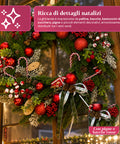 saint joy ghirlanda natalizia a55 cm con pigne e bacche rosse rami modellabili ean 8050043128508