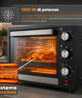 wintem forno elettrico da banco 45 litri ventilato con timer e doppio vetro 1800w con accessori ean 8056819078572