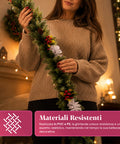 saint joy festone natalizio 150 cm con pigne e bacche rosse rami modellabili ean 8050043127976