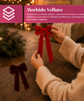 saint joy fiocchi per albero di natale in velluto set 2 bordeaux e rosso ean 8050043127990
