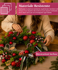 saint joy ghirlanda natalizia a55 cm con pigne e bacche rosse rami modellabili ean 8050043128508