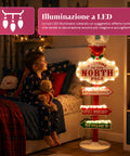 saint joy lanterna natalizia con luci led effetto neve e insegna polo nord ean 8050043127921