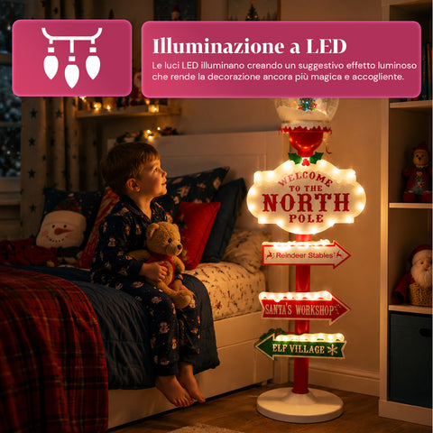 saint joy lanterna natalizia con luci led effetto neve e insegna polo nord ean 8050043127921