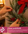 saint joy ghirlanda natalizia a38 cm con fiocco rosso e bacche effetto neve ean 8050043128546