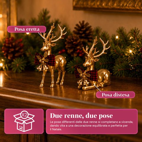 saint joy cervi dorati natalizi coppia in due dimensioni decorazione in abs ean 8050043128140
