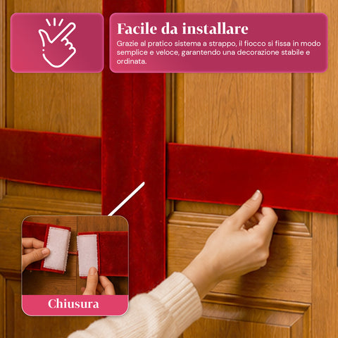 saint joy fiocco natalizio xxl effetto velluto con nastro decorativo 430x200 cm ean 8050043128119