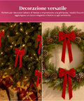 saint joy fiocchi per albero di natale in velluto rosso set 12 10x21 cm ean 8050043128492