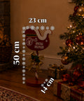 saint joy flypost cassetta porta lettere natalizia a forma di slitta in metallo dimensioni 23x14x50 cm grande capacita fiocco dorato base dappoggio ean 8050043127860