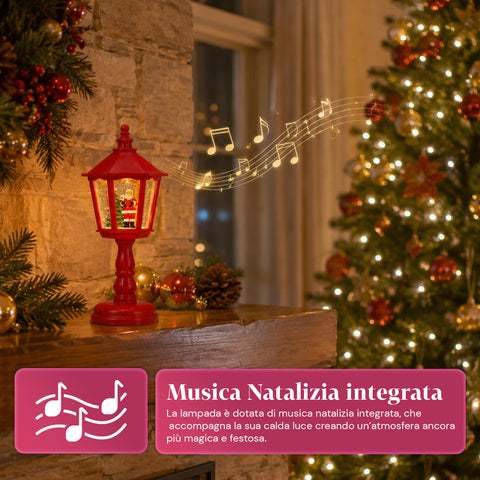 saint joy lampada natalizia con neve luci led e musica usb 2 colori ean 8050043128195