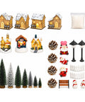 saint joy villaggio natalizio 30 pezzi in resina con casette luminose e neve ean 8050043127969