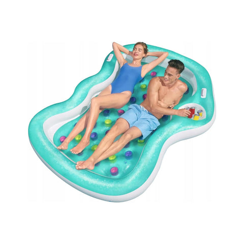 Inflatable Lounger for Adults and Children with 2 Air Chambers and Vibrant Design