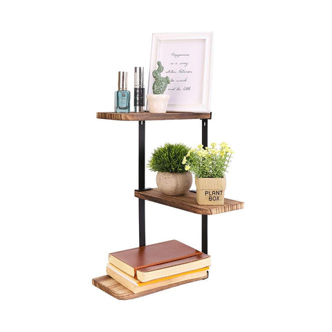 3-Tier Wall-Mounted Shelf, Max. 3Kg – Rustic Style with Modular Design
