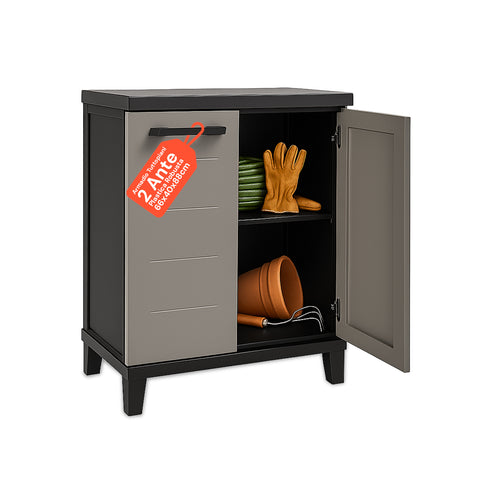Prime Low Cabinet in Moisture-Resistant Plastic 66x40x88 cm for Tight Spaces