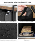 Avilia Mobile Portabiancheria  Struttura in Acciaio con 3 Cestini Estraibili e Ripiano in MDF Salvaspazio Multiuso 114L Ean 8056819050721
