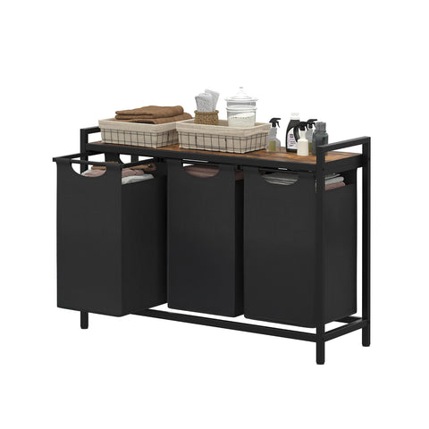 Cabinet with 3 Pull-Out Baskets and MDF Shelf, Multi-Purpose Space-Saving, 114L
