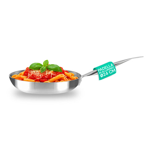 24cm Frying Pan in 100% Recycled Aluminum with Induction Base