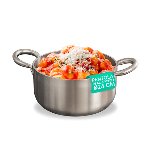 High Aluminum Saucepan with 2 Stainless Steel Handles - Ø 24/28/32/36 cm