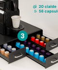 Avilia Portacapsule e Cialde con 3 Scomparti fino a 56 Capsule Design Moderno Ean 8056819052619