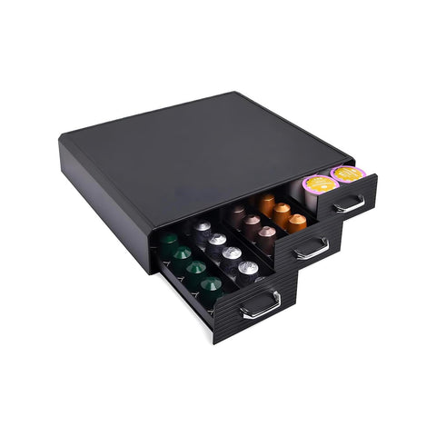 Multifunctional Coffee Pod and Capsule Holder with 3 Compartments Elegant and Space-Saving
