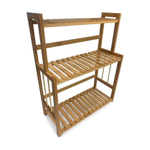 3-Tier Bamboo Space-Saving Multipurpose Organizer Shelf for Home and Office