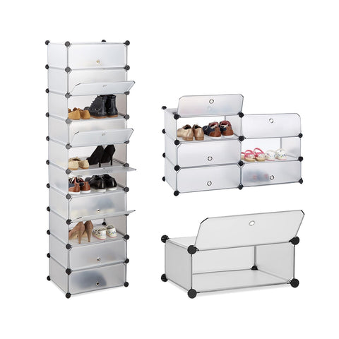 Multipurpose Shoe Rack with 10 Adjustable Shelves 40x17x10cm for Home and Office